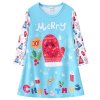 Dětské šaty s vánočním potiskem - více druhů (Barva Dedo Mráz, Veľkosť 100 Veľkosť)