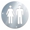 Metalická nálepka WC - 2 barvy (Barva Stříbrná)