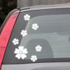 Nálepka na auto Květiny - 2 barvy (Barva Stříbrná)