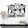 Nálepka na zeď Eat Sleep Game Repeat (Barva 1.)
