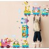 145 3d nalepka na zed detsky vlacek se zviratky