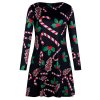 Šaty s vánočním potiskem Christmas XL Velikost Černá s potiskem (Barva Čierna s potlačou, Veľkosť XL Veľkosť)