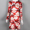 Šaty s vánočním potiskem Santa I. (Barva Červená s potlačou, Veľkosť L Veľkosť)