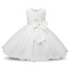 Detské biele spoločenské šaty s mašľou1