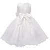 Detské biele spoločenské šaty s mašľou.2