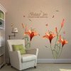 982 1 3d nalepka na zed oranzove lilie 100x140cm