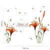 982 3 3d nalepka na zed oranzove lilie 100x140cm