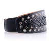Dámský koženkový pásek Star Černo-stříbrná UNI Velikost (Barva Čierno-strieborná, Veľkosť UNI Veľkosť)