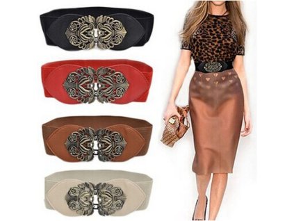 Dámsky opasok Retro (Farba Biela, Veľkosť UNI Veľkosť)