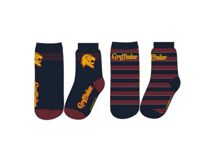 Detské ponožky Harry Potter 2 páry Bordovo-modrá (Farba Bordovo-modrá, Veľkosť 23/26 Veľkosť)