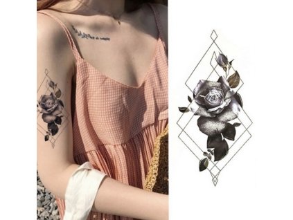 775 dočasné tetovanie na telo čierna ruža