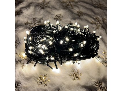 1954 exteriérový vianočný reťaz 300led 30m teplý biely