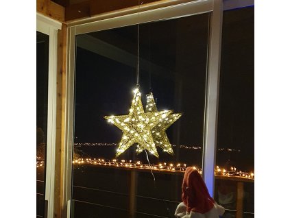2017 hviezda dekoračná zlata 40cm