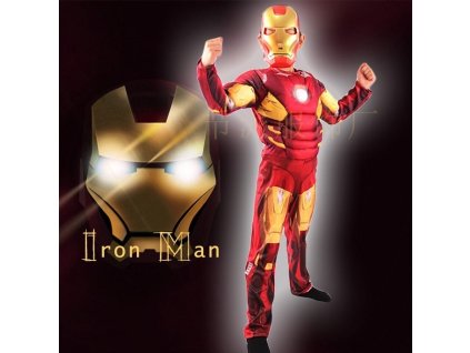 Chlapčenský kostým Iron Man so svalmi Červená (Farba Červená, Veľkosť 110-120 Veľkosť)