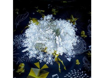 1915 interiérový vianočný reťaz s vlockami 100led 12m studeny biely