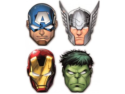 Karnevalová maska AVENGERS-4 typy (Farba Kapitán Amerika, Veľkosť 1 ks Veľkosť)
