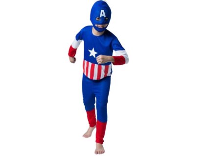 Karnevalový kostým Kapitán Amerika (Farba Modrá, Veľkosť 100-110 Veľkosť)