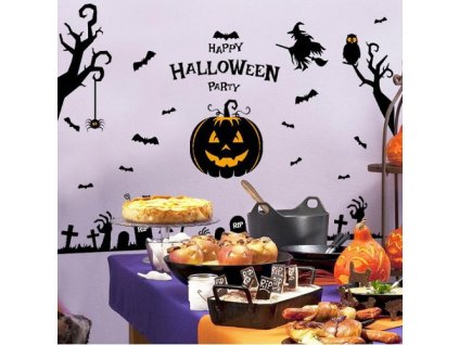 697 3d nalepka na stenu happy halloween party