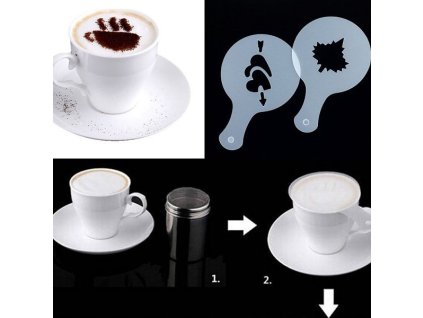 589 sablony na zdobenie kavy 16ks