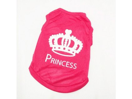 Tričko pre psiu slečnu Princess Ružová (Farba Ružová, Veľkosť M Veľkosť)