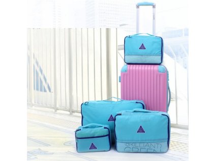 4-dielna sada cestovných tašiek 5 druhov (Farba Modrá)