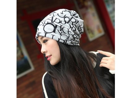 Čiapky a šál v jednom 4 druhy UNI Veľkosť (Farba Sivá, Veľkosť UNI Veľkosť)