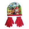 Detská čiapka s rukavicami- Tlapková patrola 52-54 cm Veľkosť Červená (Farba Červená, Veľkosť 52-54 cm Veľkosť)