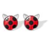 Detské náušnice Čarovná Lienka a Čierny Kocúr UNI Veľkosť (Farba Lady Bug, Veľkosť UNI Veľkosť)