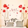 946 3d nalepka na stenu červené kvety