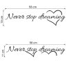 760 nalepka na stenu never stop dreaming