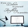 157 nalepka na stenu pokiaľ veríš v sebe všetko je možné
