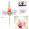 Párty sada Jednorožec (Farba Ozdoba na dort Barevná, Veľkosť 1 ks Veľkosť)