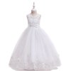 Detské spoločenské šaty pre prijímanie s vlečkou (Farba Biela, Veľkosť 140 Veľkosť)