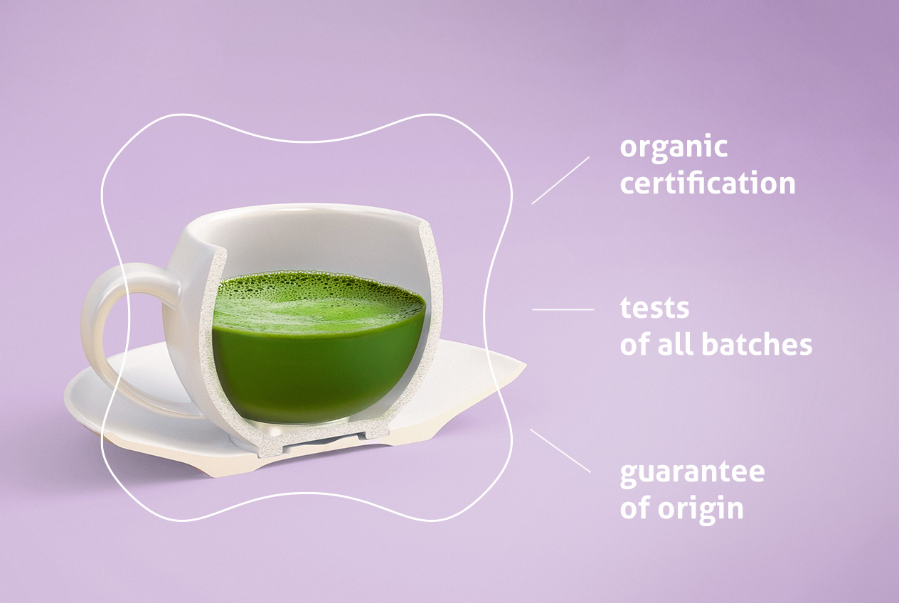 Organic matcha with guaranteed origin and batch testing