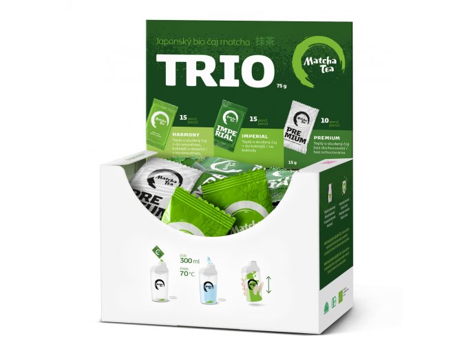 orioginal japonsko bio matcha tea trio mix zelenych caju plne energie a antioxidantu