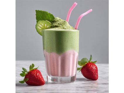 jahodovy matcha shake
