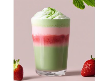 matcha latte jahodove