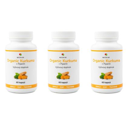 Bio Kurkuma organic + piperín (180 kapsúl)