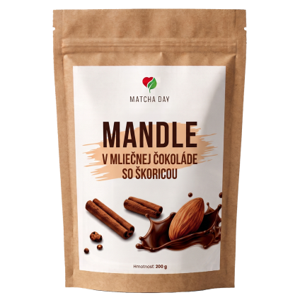 mandle v mliecnej cokolade skorica