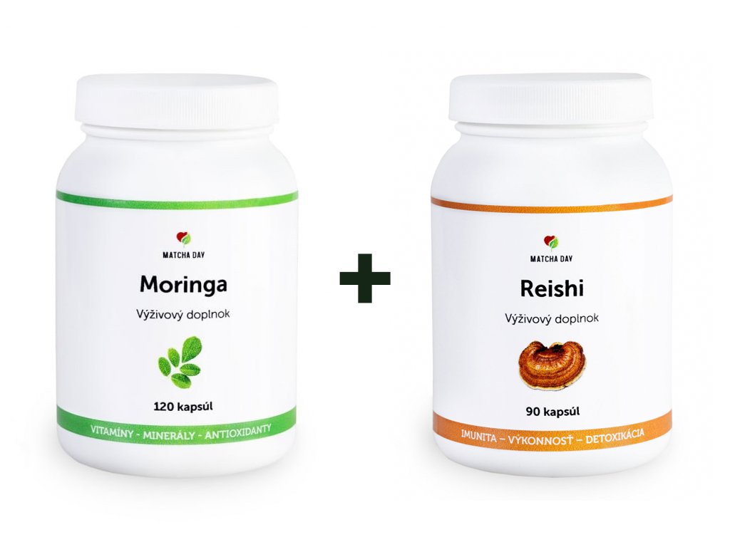 Balík Imunita (Moringa 120 kapsúl + Reishi 90 kapsúl) - Matcha Day