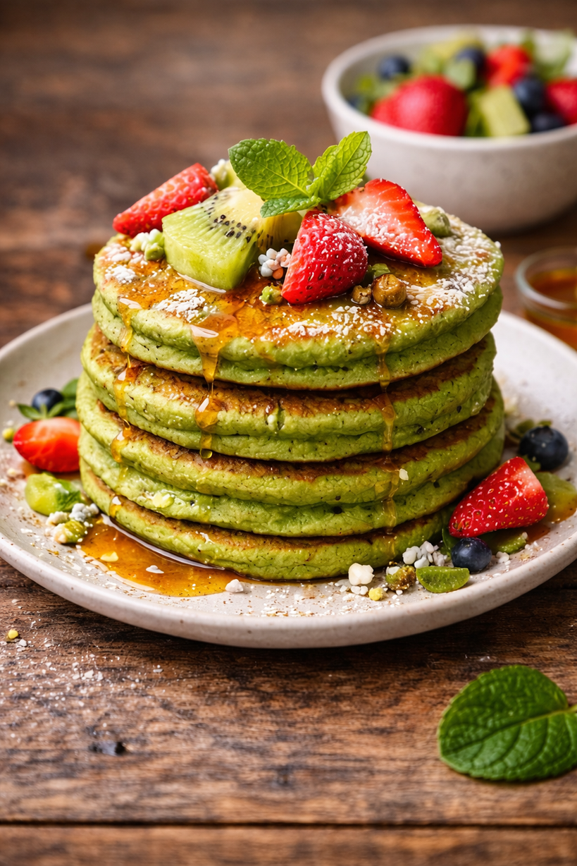 Najpyszniejsze pancakes matcha z smoothie matcha 🍵🥞