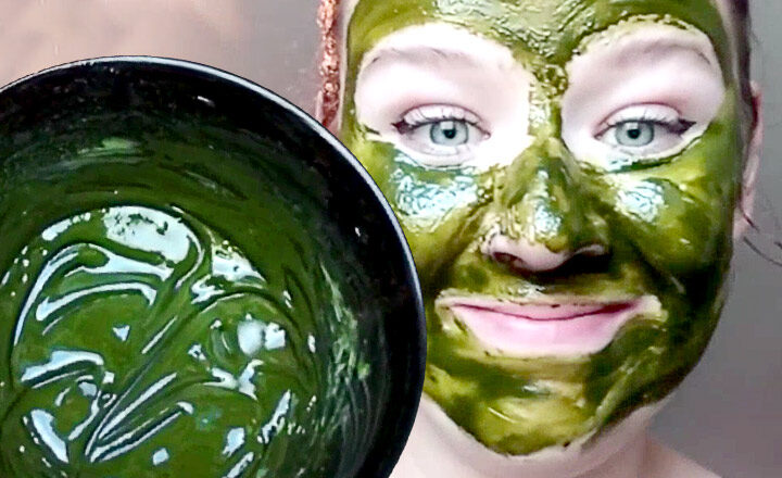 Gesichtsmaske mit Matcha