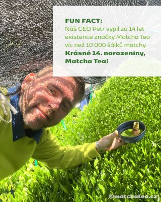 Dnes slavíme 14 let značky Matcha Tea 💚 Čtrnáct let poctivé práce, důvěry a kvality, na které si zakládáme každý den. Bez...