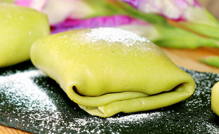 Mangové palacinky s Matcha Tea
