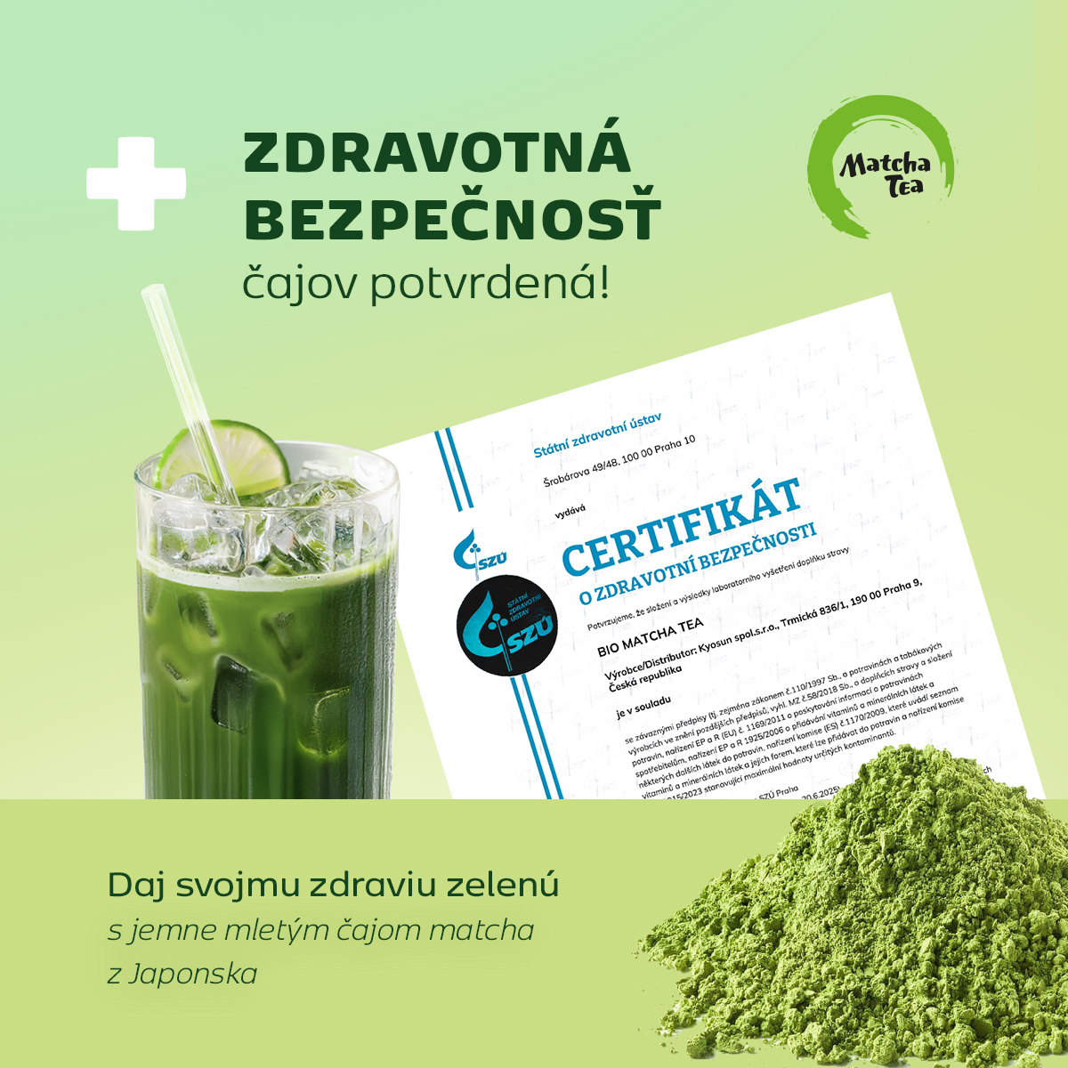 Značka Matcha Tea získava certifikát bezpečnosti potravín
