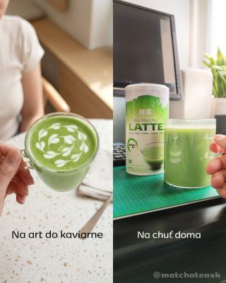 ☕ V kaviarni poteší latte art. 💚 Doma alebo v práci víťazí praktickosť. Naše matcha latte zvládneš za chvíľku. All-in-one...