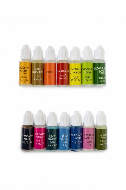 Barevné reakce náhradní lahvičky