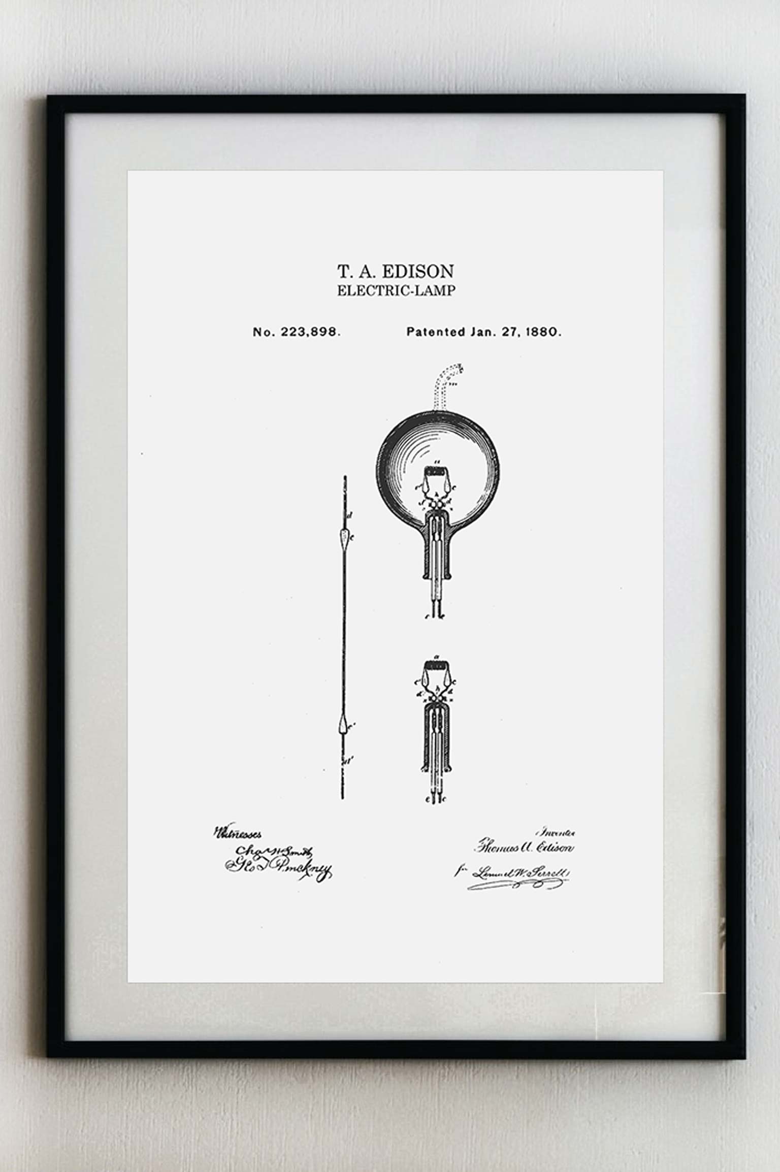 Edison elektrická žárovka - Plakát A3