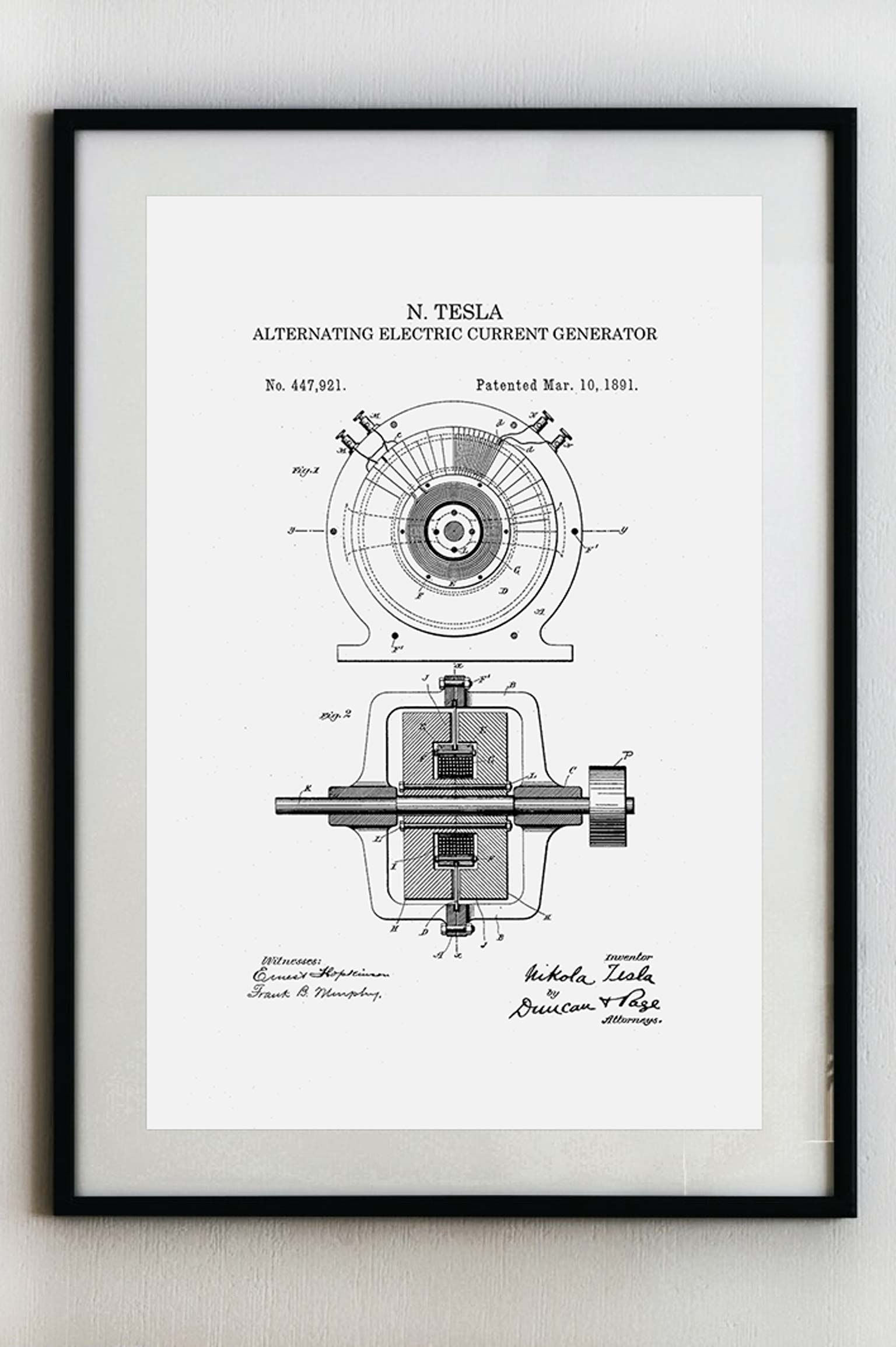 Tesla generátor pro střídavé napětí - Plakát A3