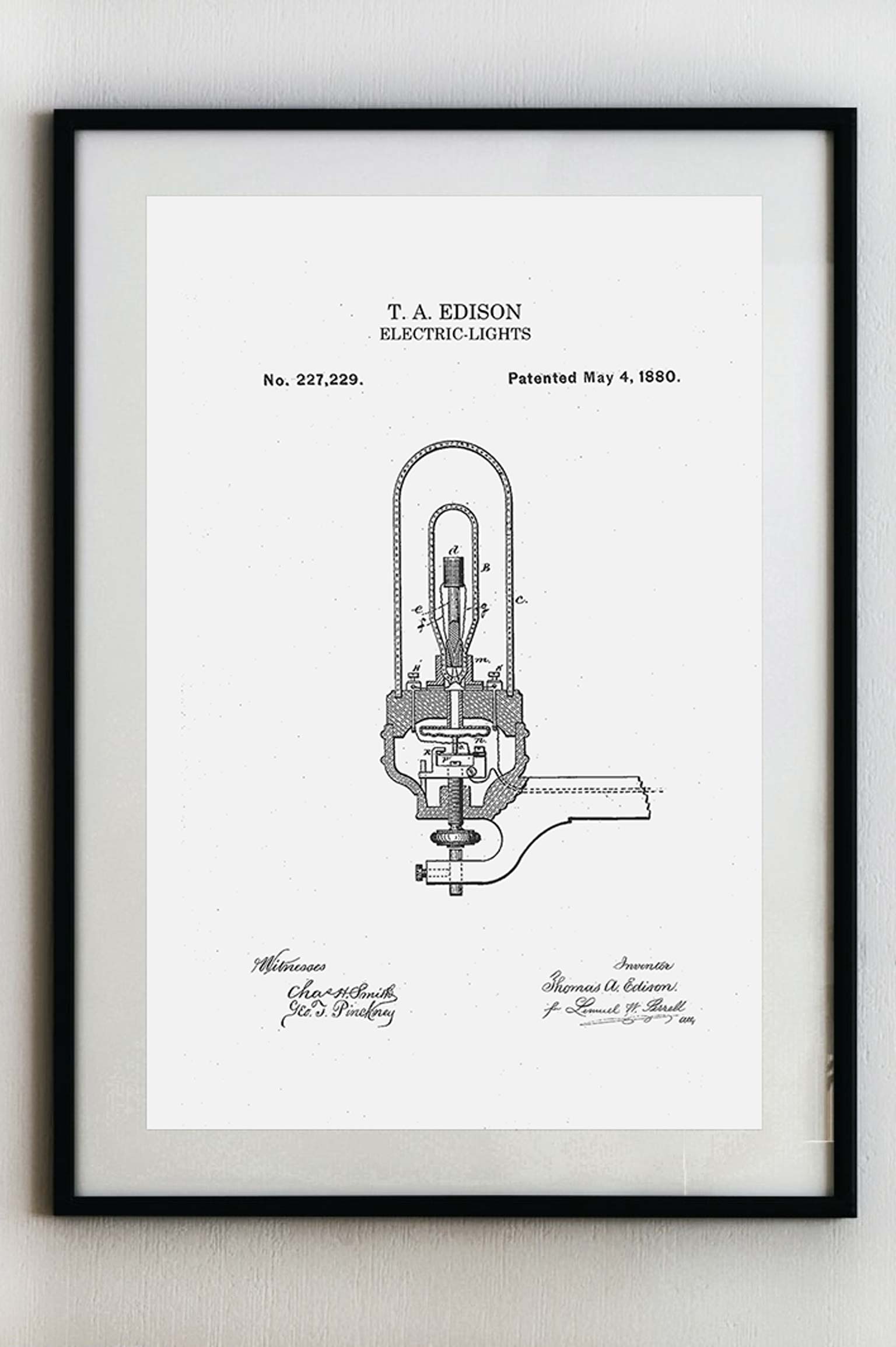 Edison elektrická žárovka - Plakát A3